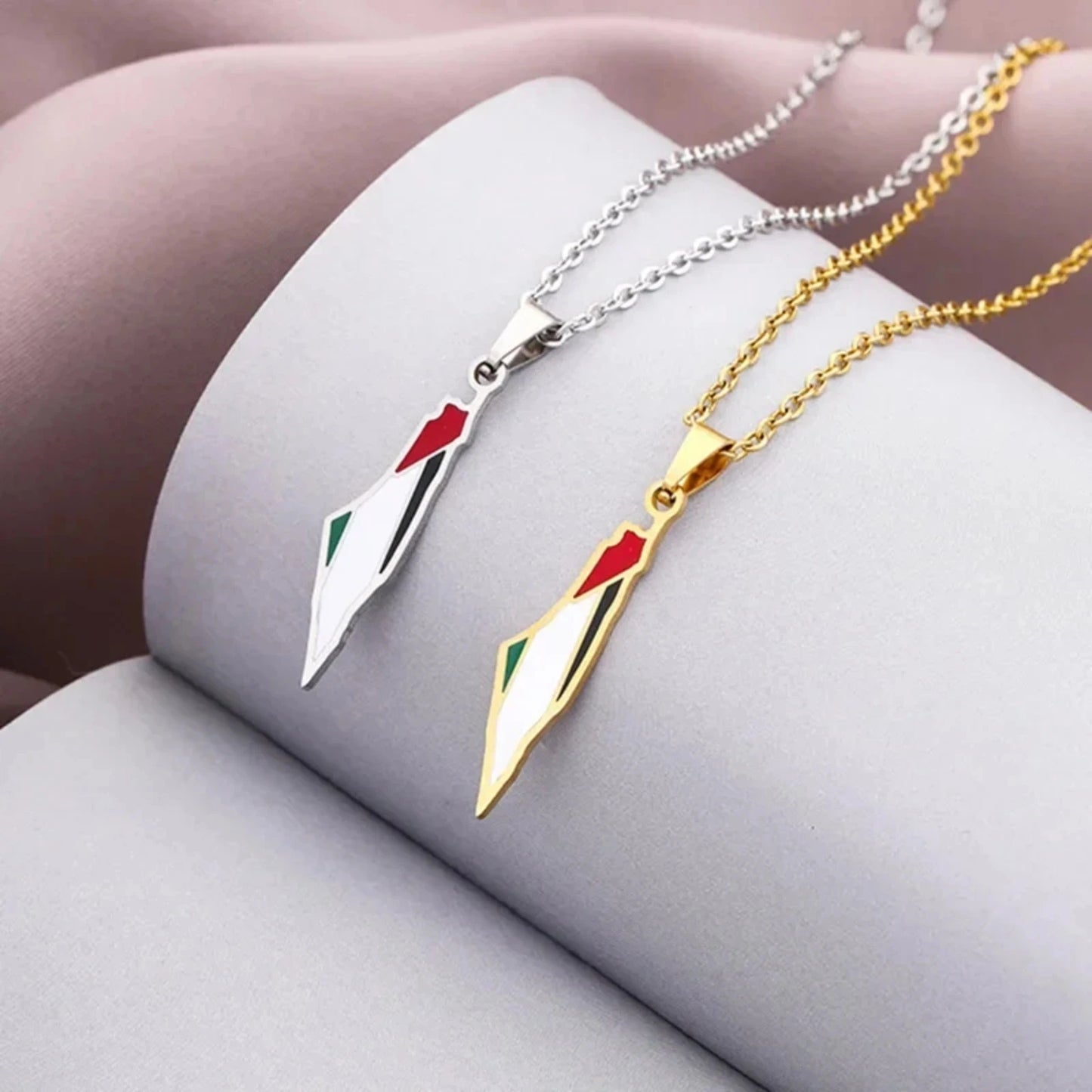 palestine map pendant necklaces