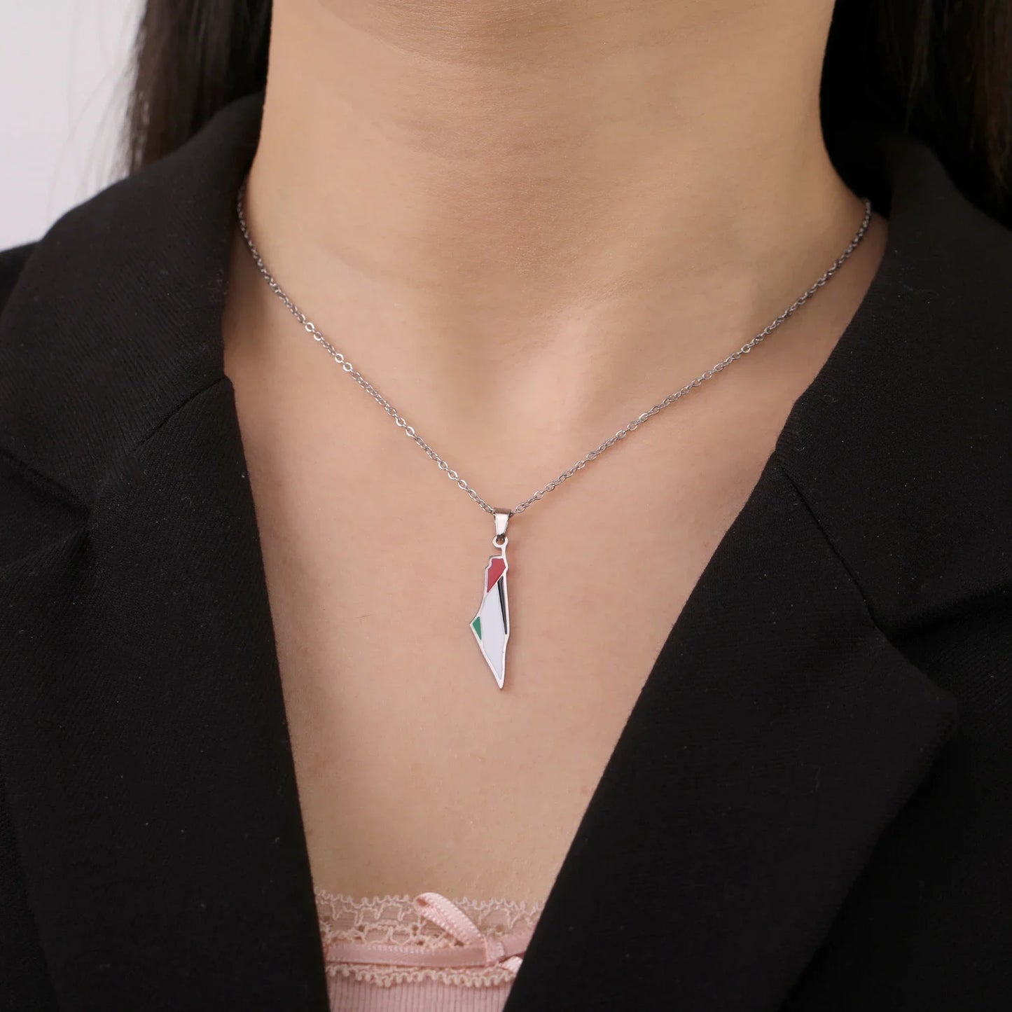 palestine map pendant necklaces