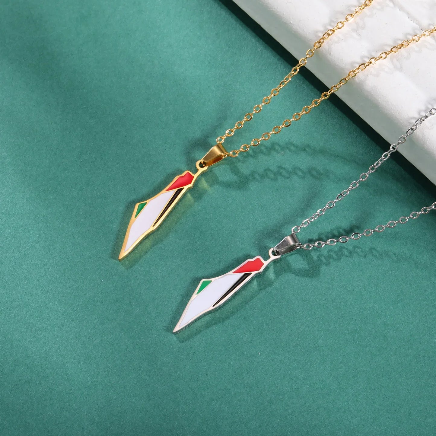 palestine map pendant necklaces