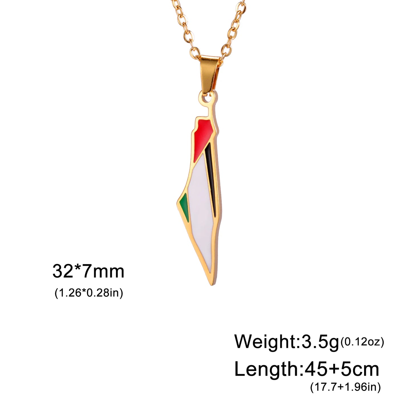 palestine map pendant necklaces
