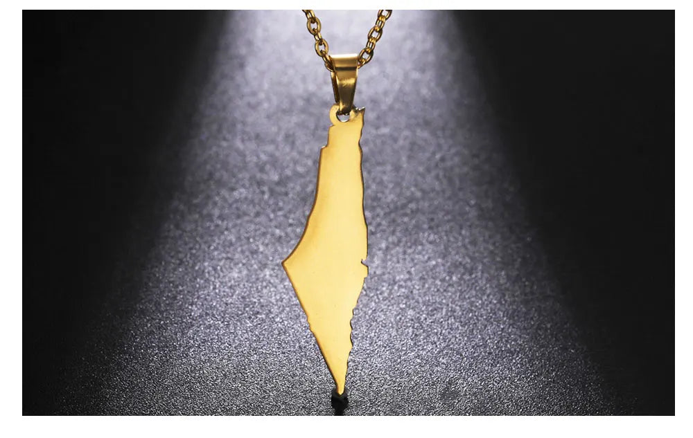 palestine map pendant necklace