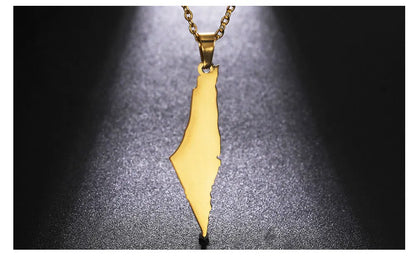 Palestine Map Pendant Necklace