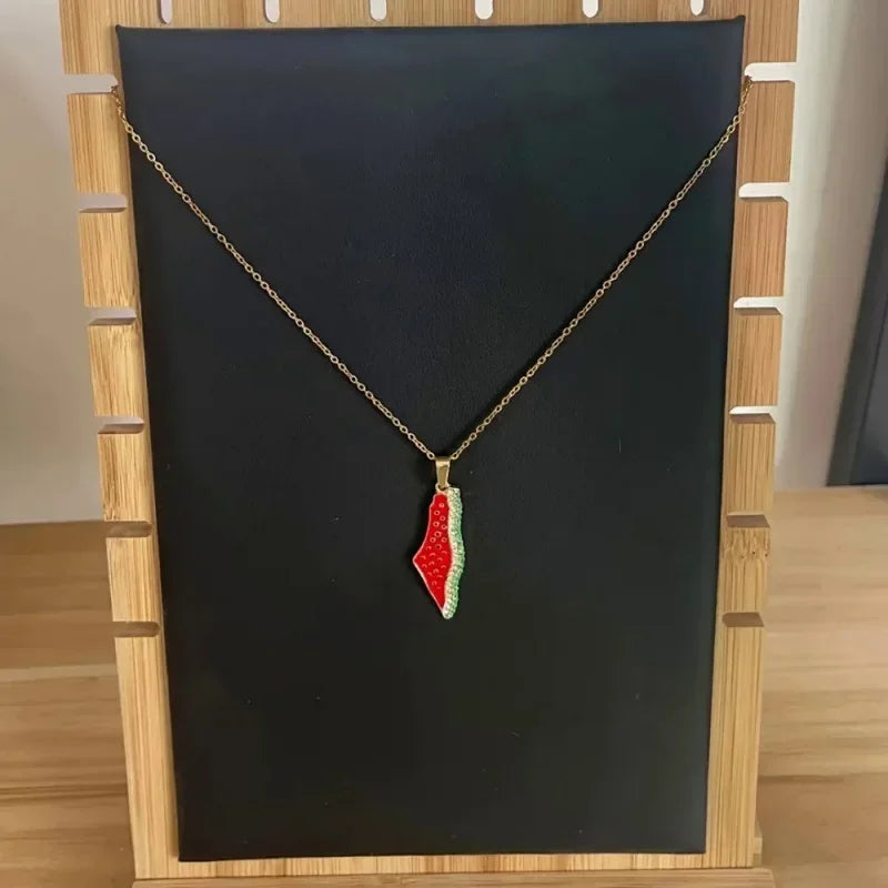 arabic text watermelon pendant necklace