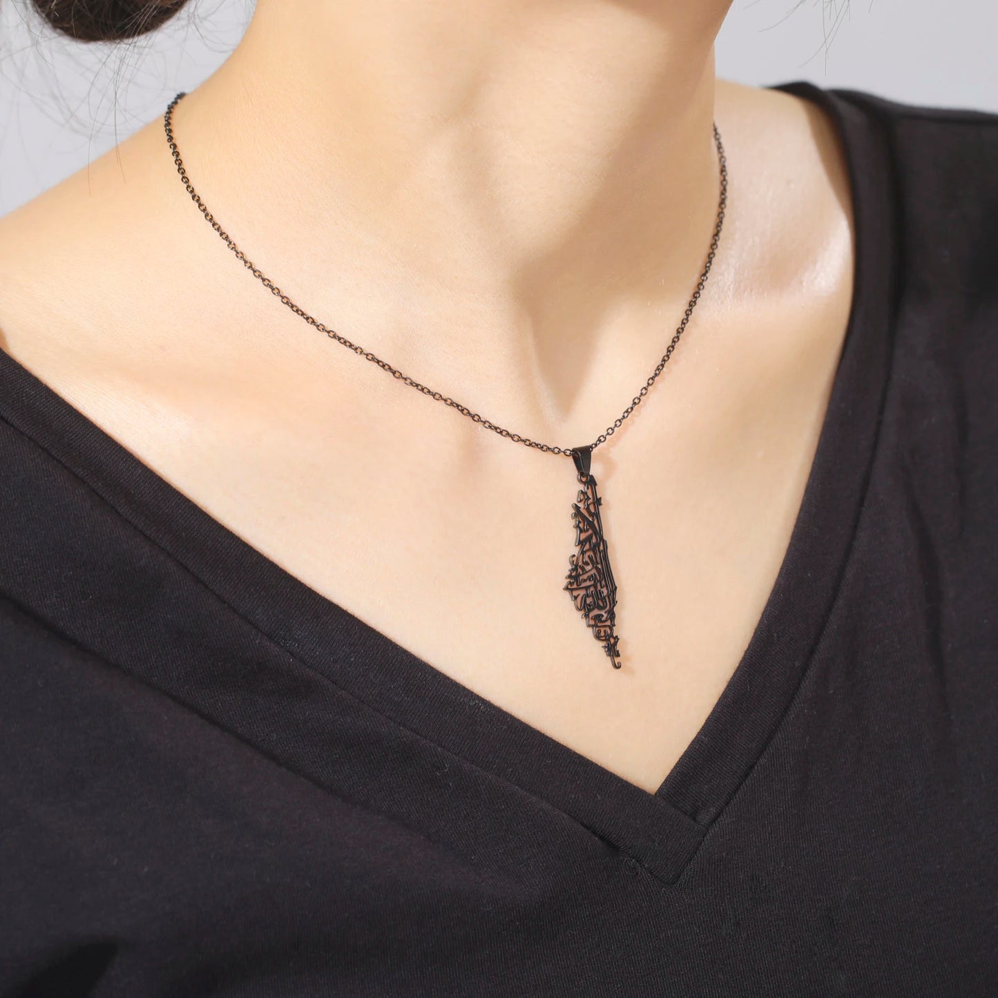 palestine map pendant necklace