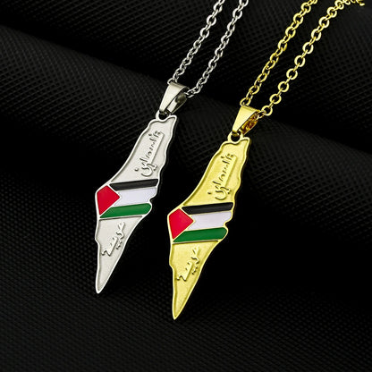 Fashion Palestine Map Pendant Necklace