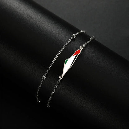 Palestine Map Flag Charms Bracelets