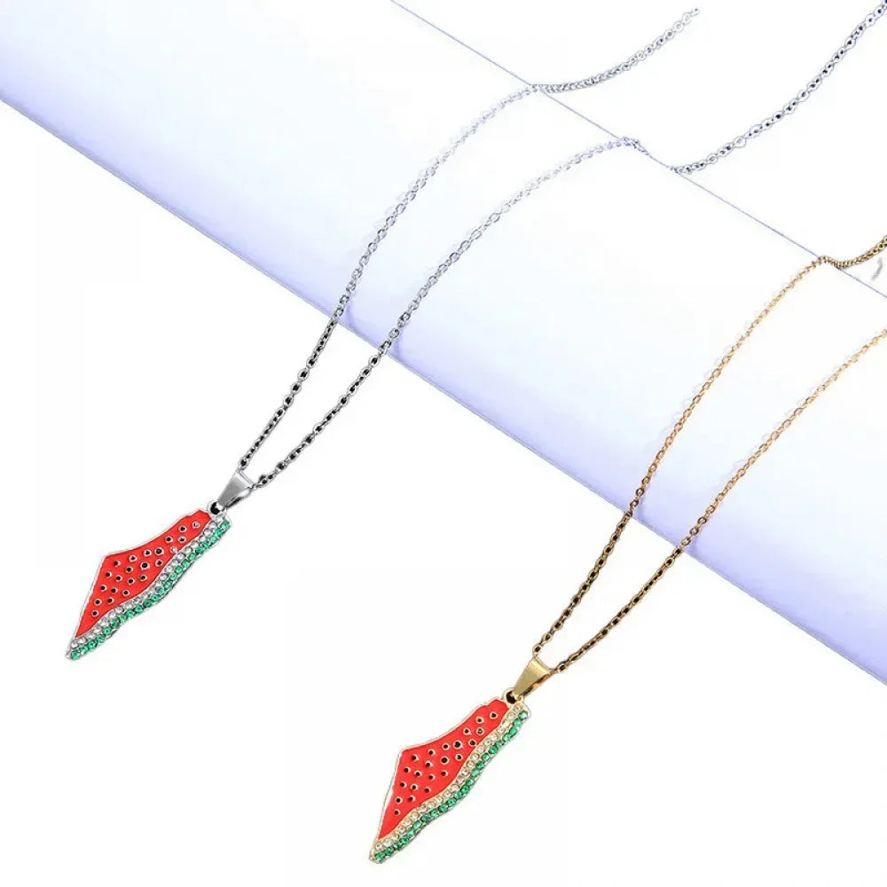 arabic text watermelon pendant necklace