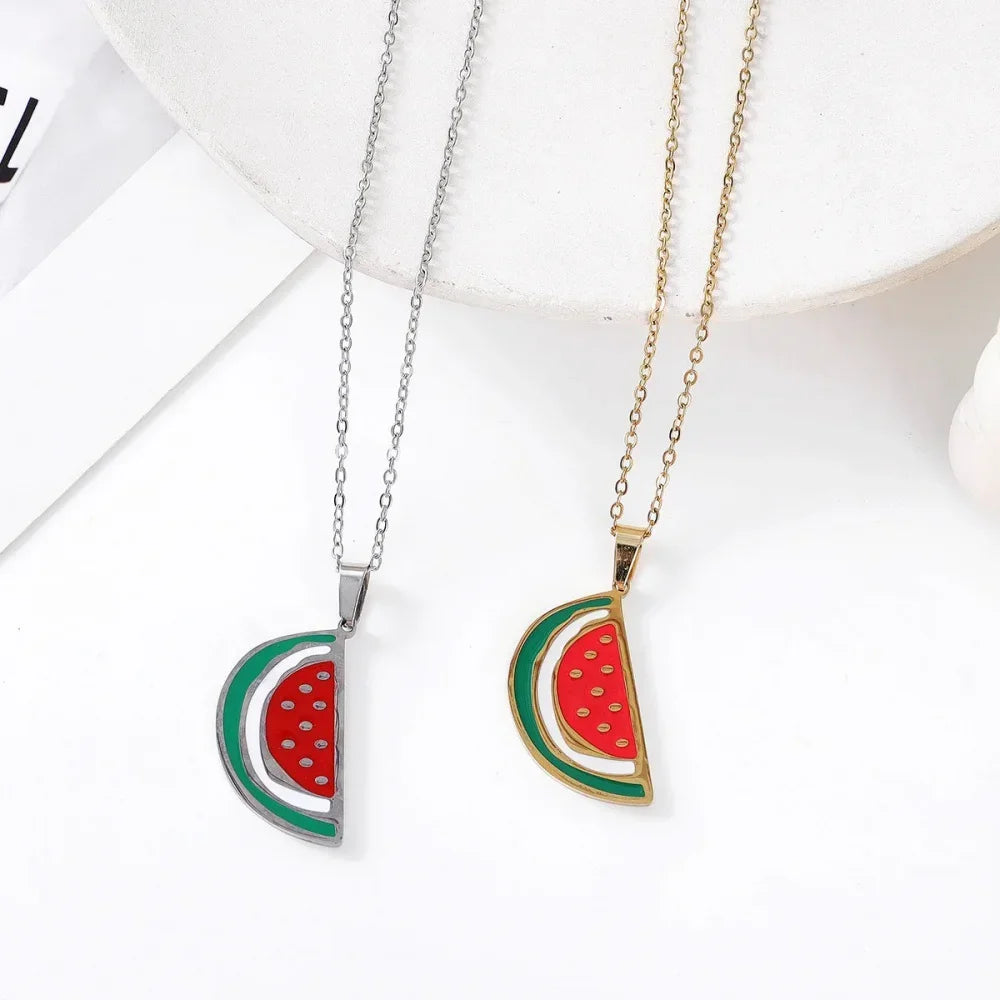 arabic text watermelon pendant necklace