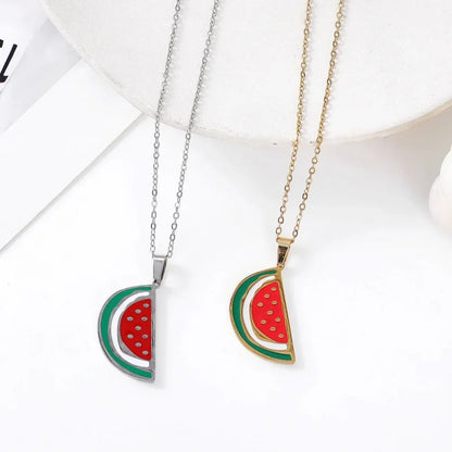 Arabic Text Watermelon Pendant Necklace