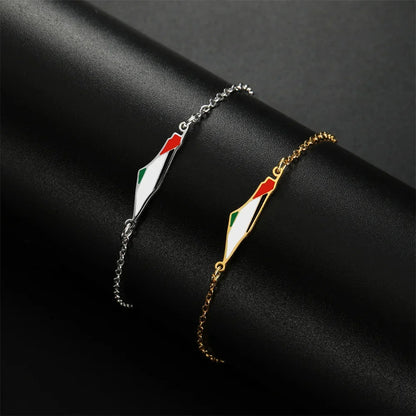 Palestine Map Flag Charms Bracelets