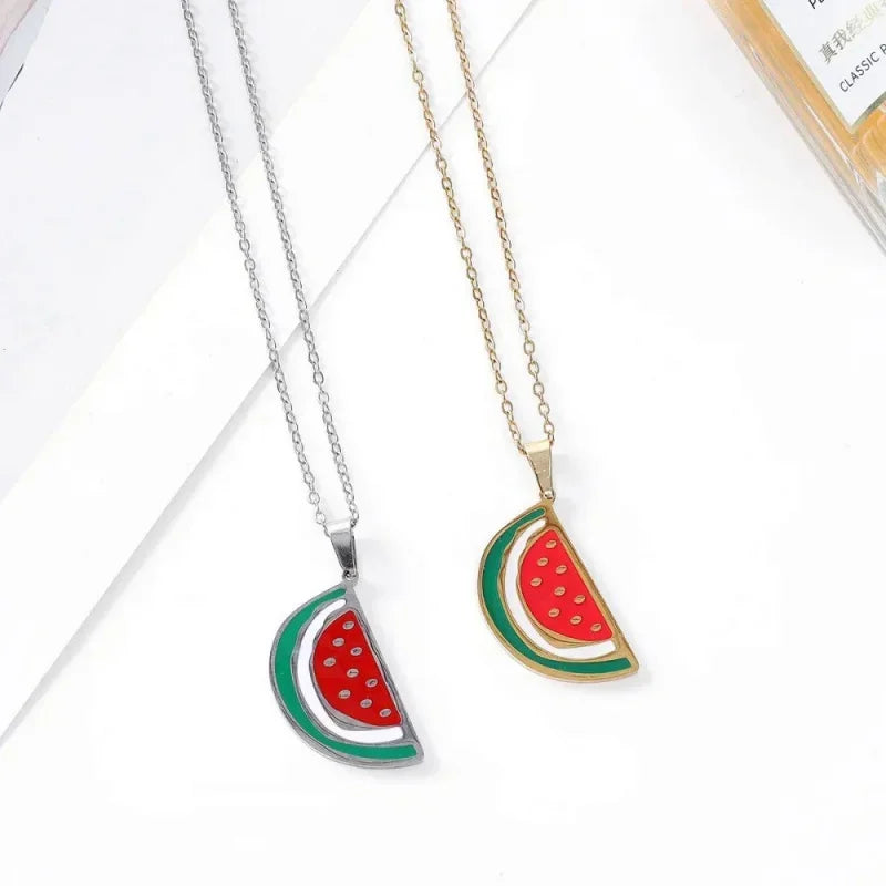 arabic text watermelon pendant necklace