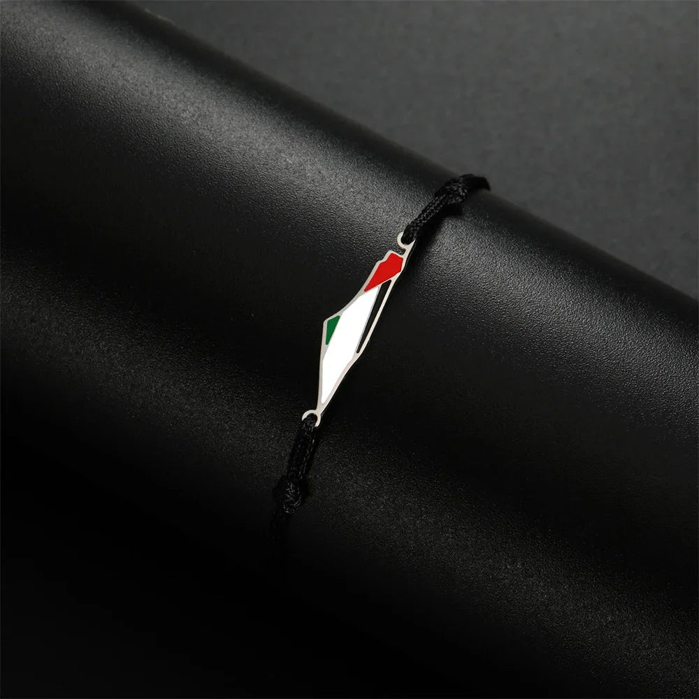 palestine map flag charms bracelets