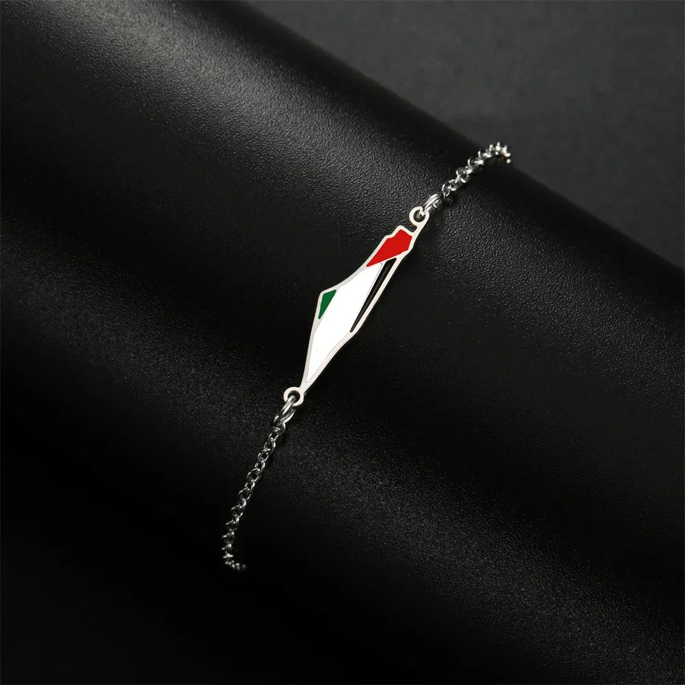 palestine map flag charms bracelets