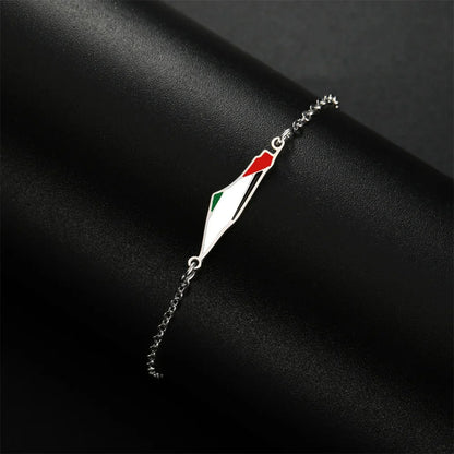 Palestine Map Flag Charms Bracelets